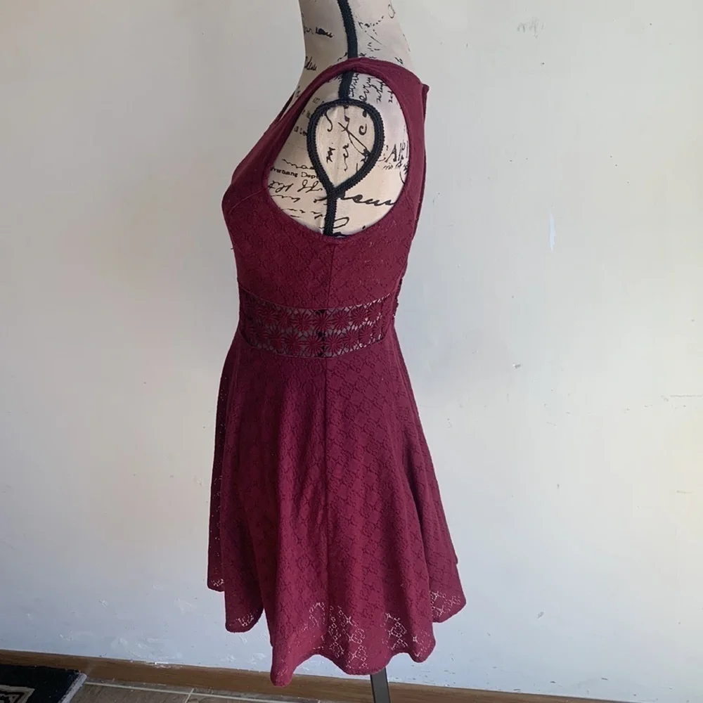 Free People Daisy Waist Merlot Dress Size 4